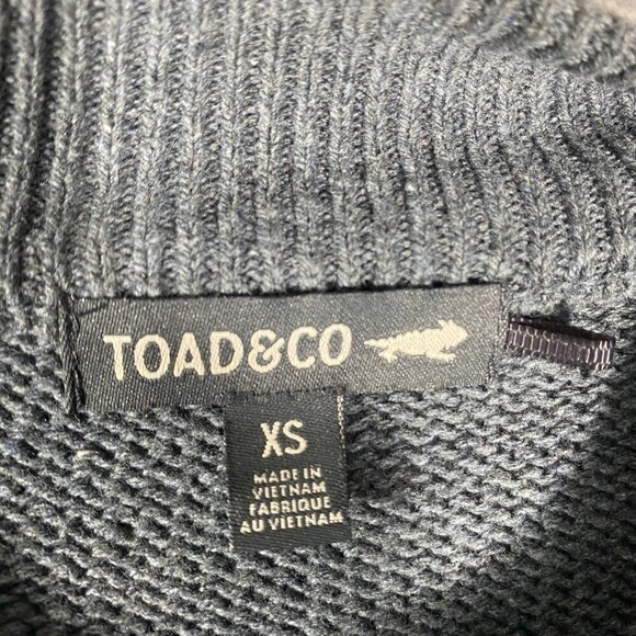 Toad&Co Recycled Denim Pullover Sweater women’s XS outdoor minimalist sustainabl - Picture 4 of 9